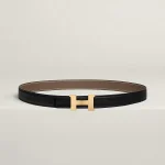 Mini Constance belt buckle & Reversible leather strap 24 mm